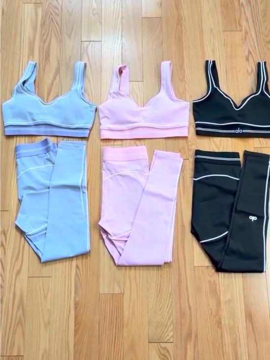 ALO Yoga Other - ALO Yoga Seamless V-Neck Sports Bra & Legging Sets - Light Blue, Pink, Black